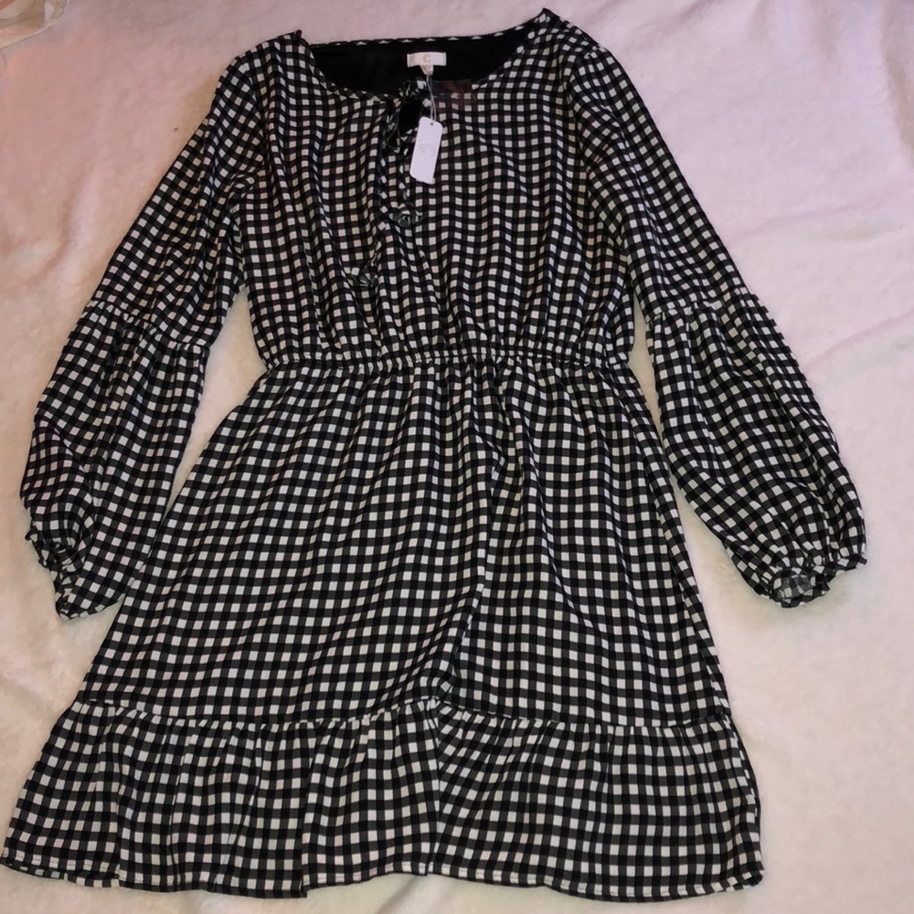 Simple black and white dress